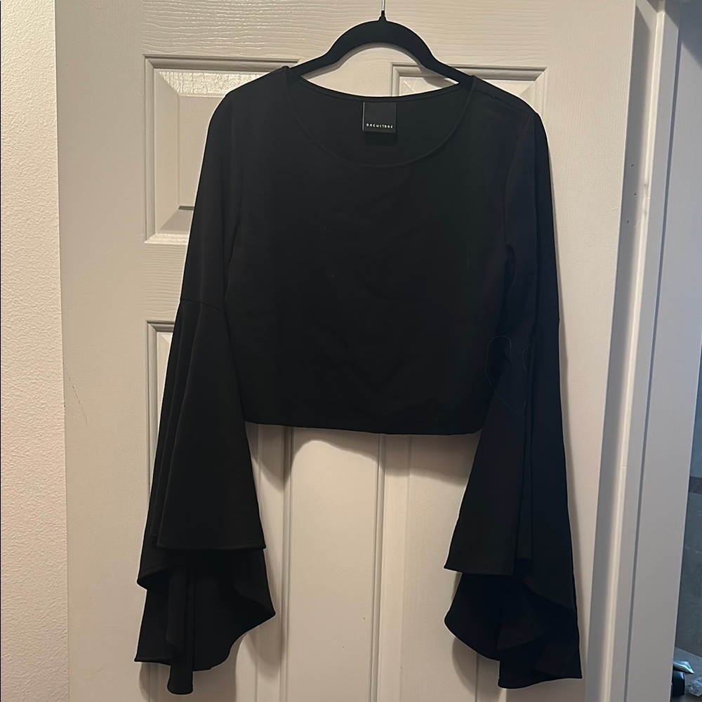 Black Bell Sleeve Top